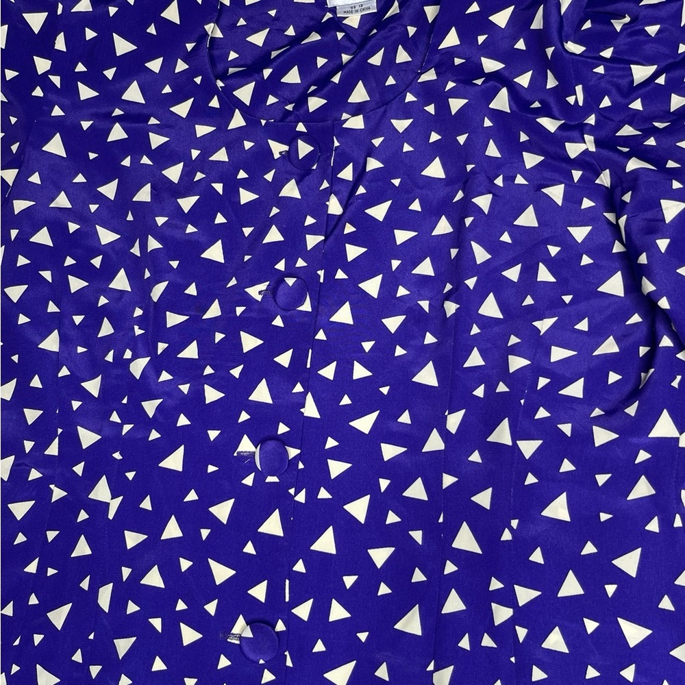 Purple Geometric Pattern Blouse - Picture 5 of 5